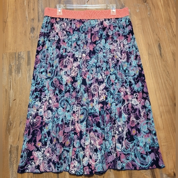 Lularoe Lola Midi A-Line Skirt in Colorful Print Size XL - Picture 1 of 7